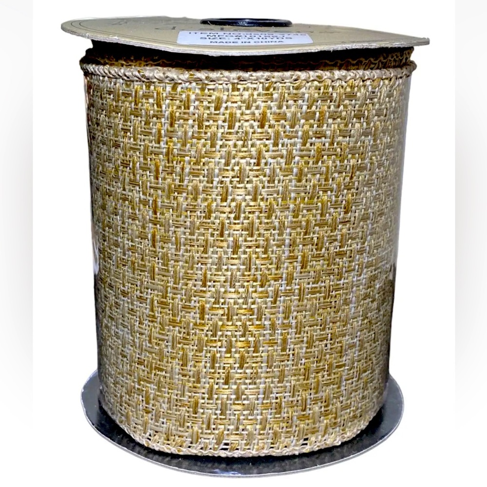 D. Stevens Ribbon woven burlap NWT fall holiday decor
